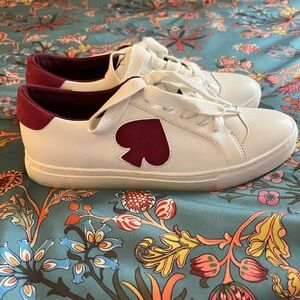 Kate Spade White and Burgundy Sneakers